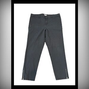 J Jill Gray Ankle Zip Cuff Cropped Casual Pants Cotton Blend Size 12